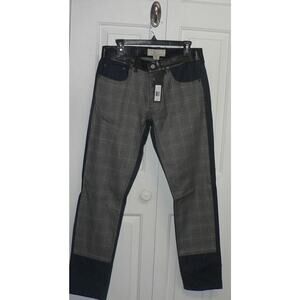 Marc by Marc‎ Jacobs Low Rise Slim Tapered Mix Media Jeans Grey Multi 30x34 $398